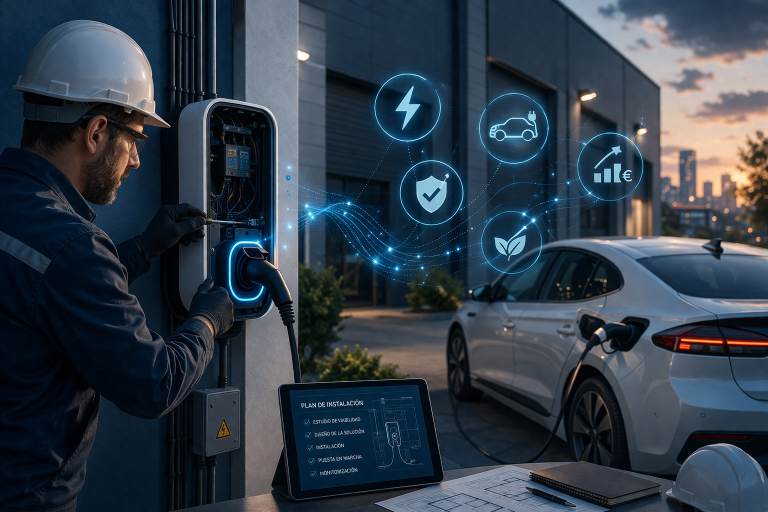 Puntos de recarga para vehículo eléctrico en empresas